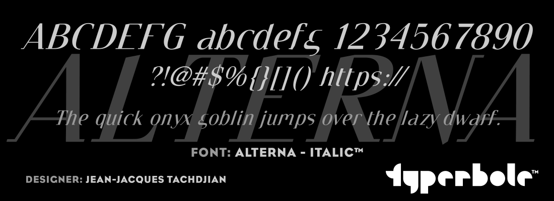 ALTERNA - ITALIC™ - Typerbole™ Master Collection | The Greatest Fonts on Earth™