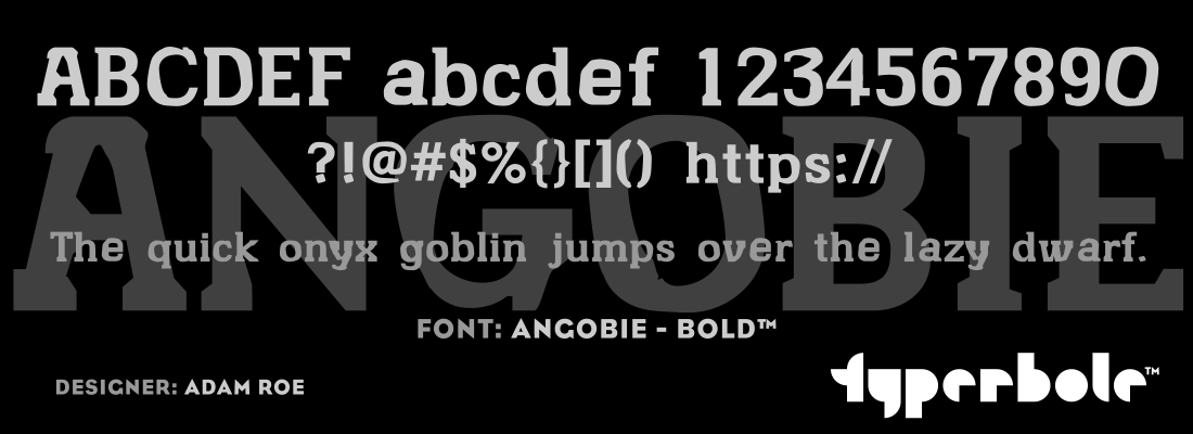 ANGOBIE - BOLD™ - Typerbole™ Master Collection | The Greatest Fonts on Earth™