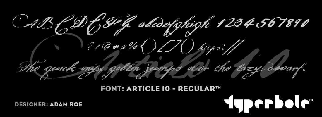 ARTICLE 10 - REGULAR™ - Typerbole™ Master Collection | The Greatest Fonts on Earth™