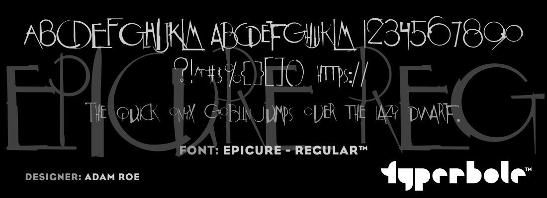 EPICURE - REGULAR™ - Typerbole™ Master Collection | The Greatest Fonts on Earth™