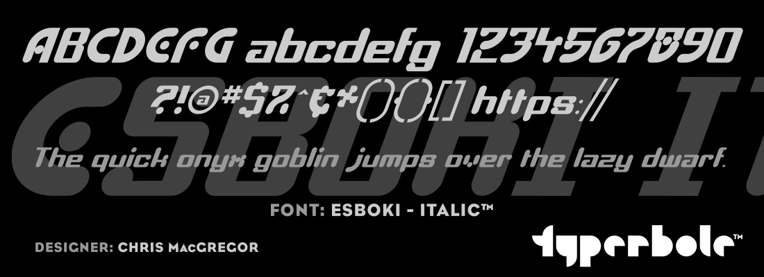 ESBOKI - ITALIC™ - Typerbole™ Master Collection | The Greatest Fonts on Earth™