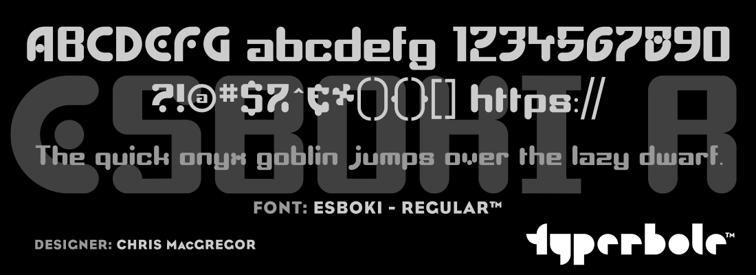ESBOKI - REGULAR™ - Typerbole™ Master Collection | The Greatest Fonts on Earth™