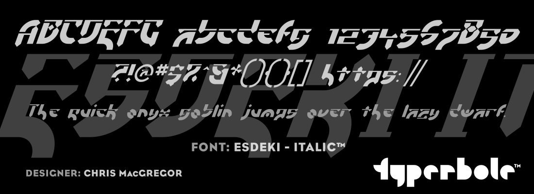 ESDEKI - ITALIC™ - Typerbole™ Master Collection | The Greatest Fonts on Earth™