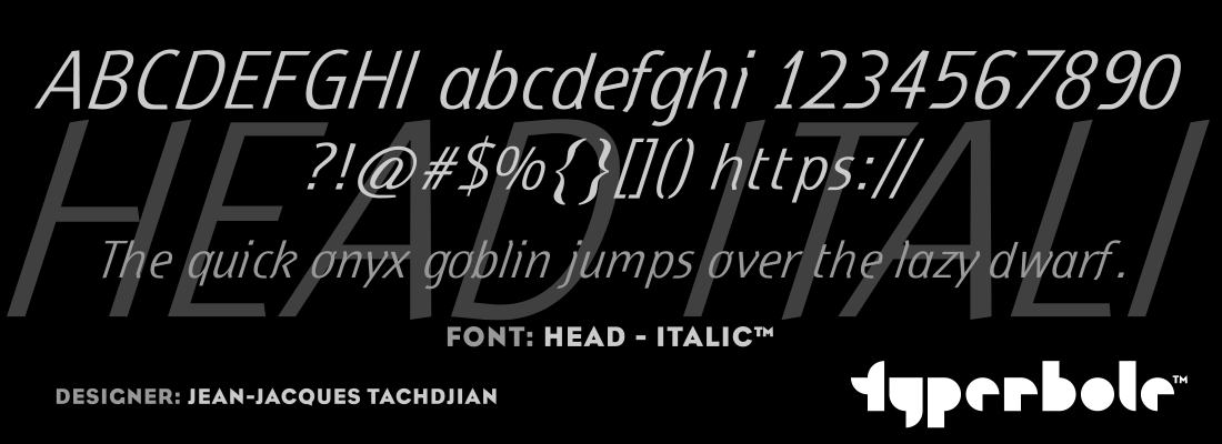HEAD - ITALIC™ - Typerbole™ Master Collection | The Greatest Fonts on Earth™