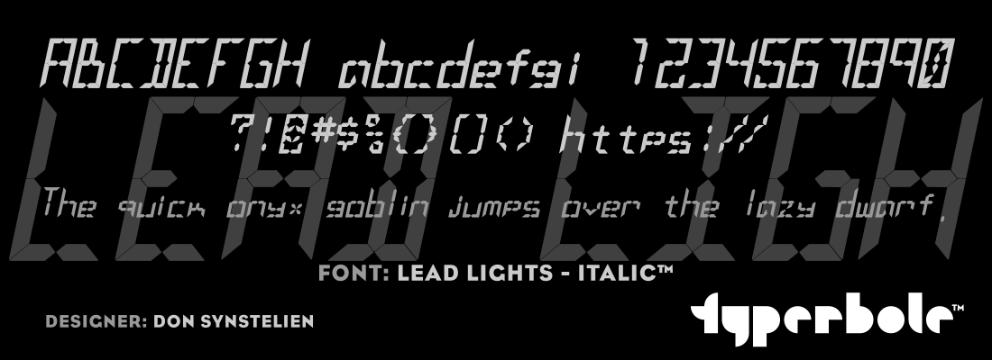 LEAD LIGHTS - ITALIC™ - Typerbole™ Master Collection | The Greatest Fonts on Earth™