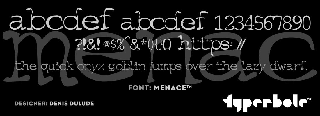 MENACE™ - Typerbole™ Master Collection | The Greatest Fonts on Earth™