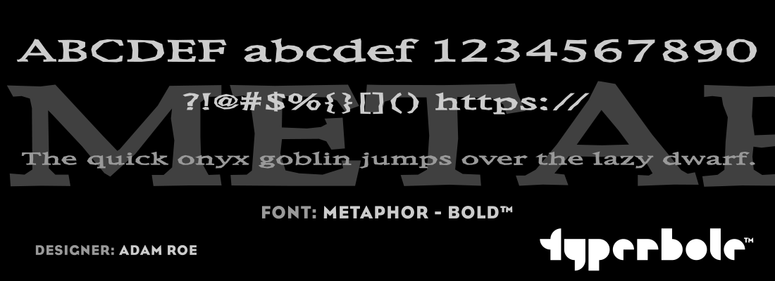 METAPHOR - BOLD™ - Typerbole™ Master Collection | The Greatest Fonts on Earth™