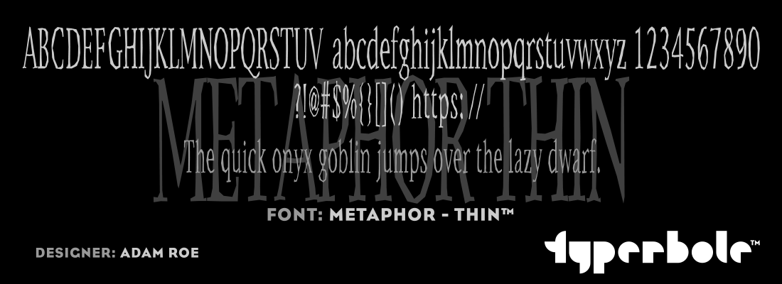 METAPHOR - THIN™ - Typerbole™ Master Collection | The Greatest Fonts on Earth™