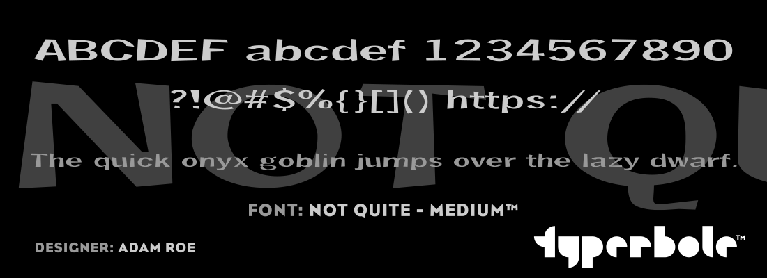 NOT QUITE - MEDIUM™ - Typerbole™ Master Collection | The Greatest Fonts on Earth™