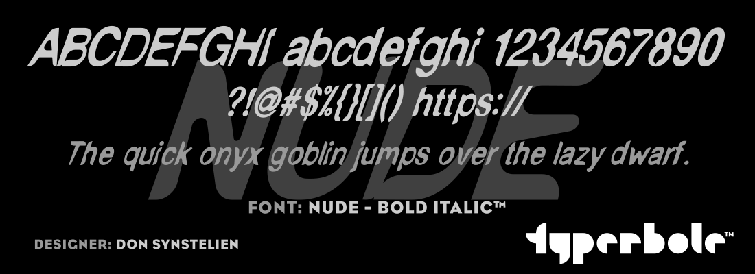 NUDE - BOLD ITALIC™ - Typerbole™ Master Collection | The Greatest Fonts on Earth™