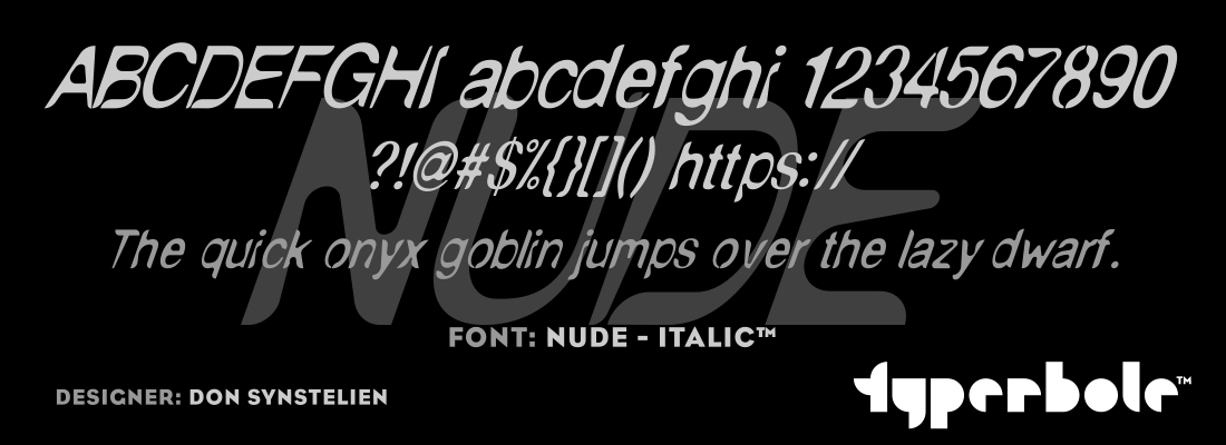 NUDE - ITALIC™ - Typerbole™ Master Collection | The Greatest Fonts on Earth™