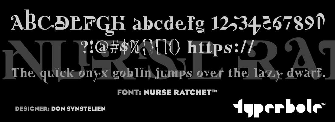 NURSE RATCHET™ - Typerbole™ Master Collection | The Greatest Fonts on Earth™