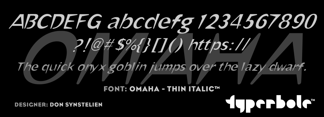 OMAHA - THIN ITALIC™ - Typerbole™ Master Collection | The Greatest Fonts on Earth™