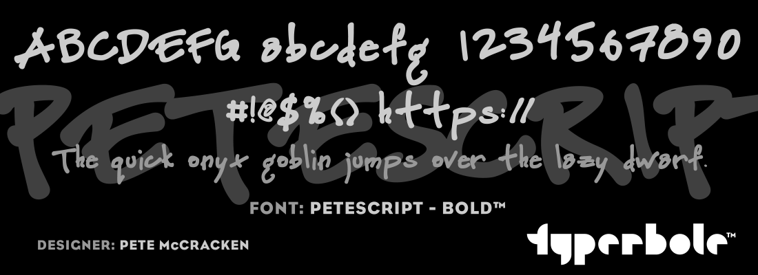 PETESCRIPT - BOLD™ - Typerbole™ Master Collection | The Greatest Fonts on Earth™