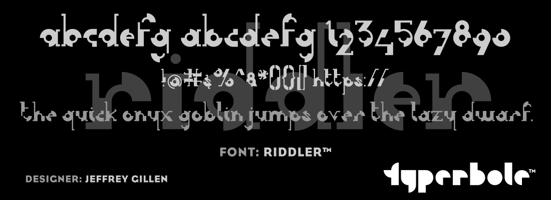 RIDDLER™ - Typerbole™ Master Collection | The Greatest Fonts on Earth™