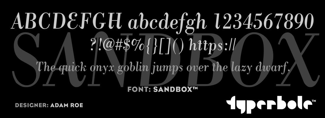 SANDBOX™ - Typerbole™ Master Collection | The Greatest Fonts on Earth™