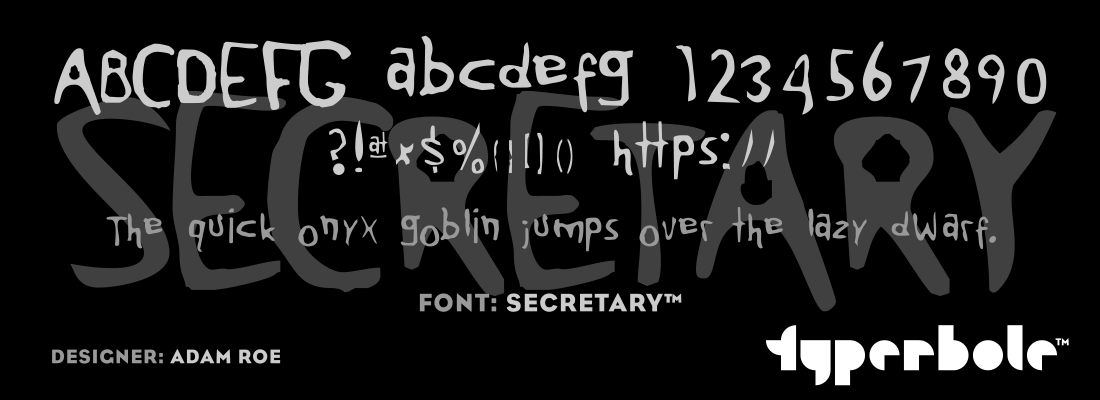 SECRETARY™ - Typerbole™ Master Collection | The Greatest Fonts on Earth™